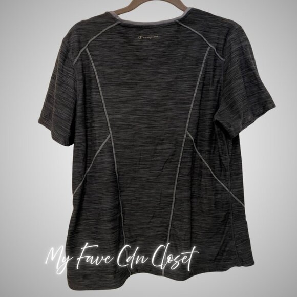 Black/Grey Champion Athletic Tee Ladies L - Picture 3 of 4